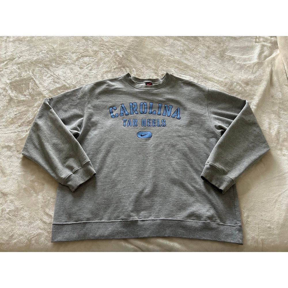 Vintage Nike Team Swoosh North Carolina Tar Heels XXL Crewneck Grey USA Made